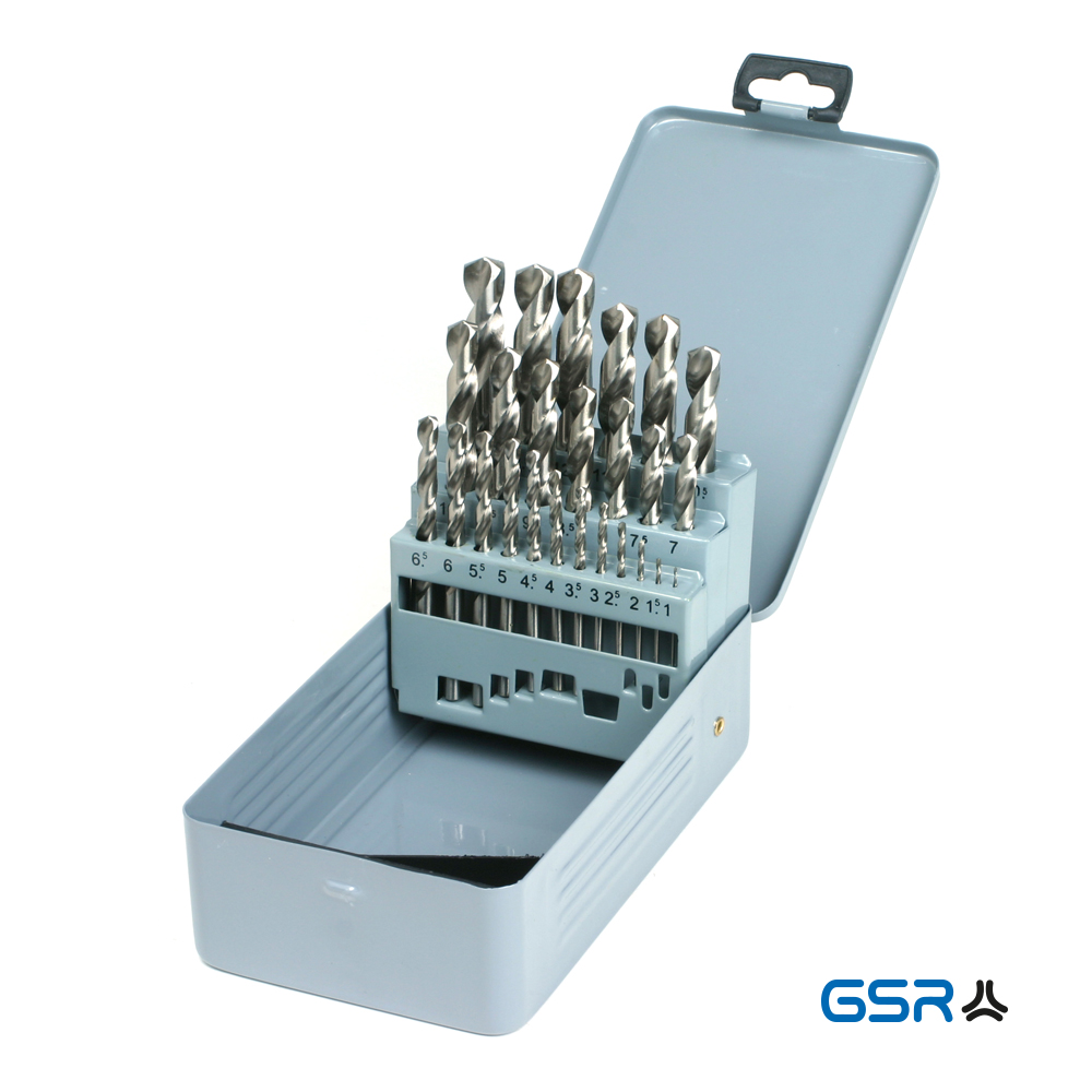 GSR Metal twist drill set 25 pieces in metal cassette DIN338 HSSE cobalt 08347100
