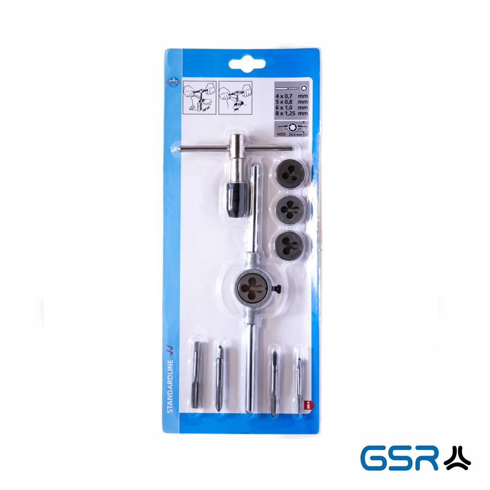 Product image: Tap set 10 pcs. metric, tool steel tap and die, M4 - M8