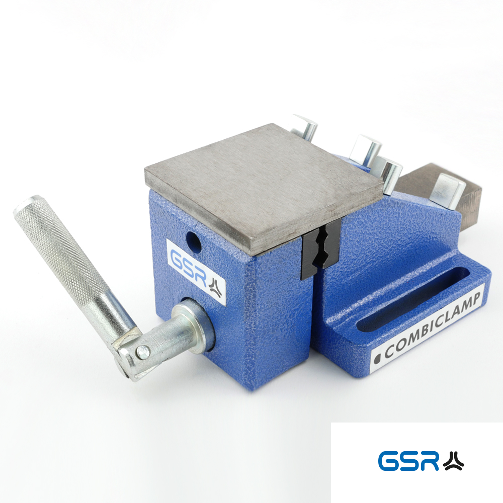 Produktbild 7: GSR Combi Clamp Schraubstock Industriequalität in Blau mit Zubehör wie Haltestifte und Ambossplatte inklusive 00926080