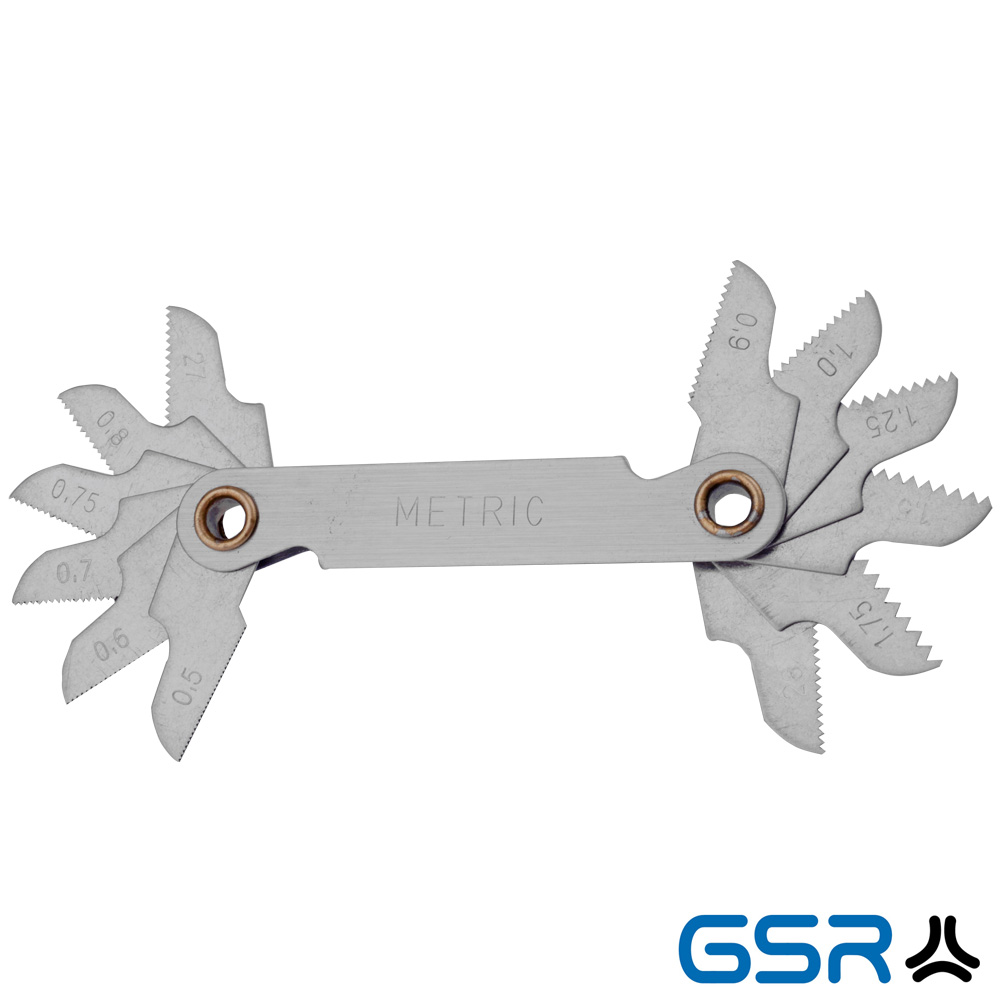 GSR thread-gauge pitch-gauge 12-leaves metric 60 degrees pitch diameter 05001010