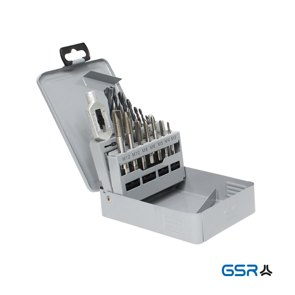 GSR taps set 15-pcs metric short-machine-taps tap-hole-drill-bits HSSG 08302030