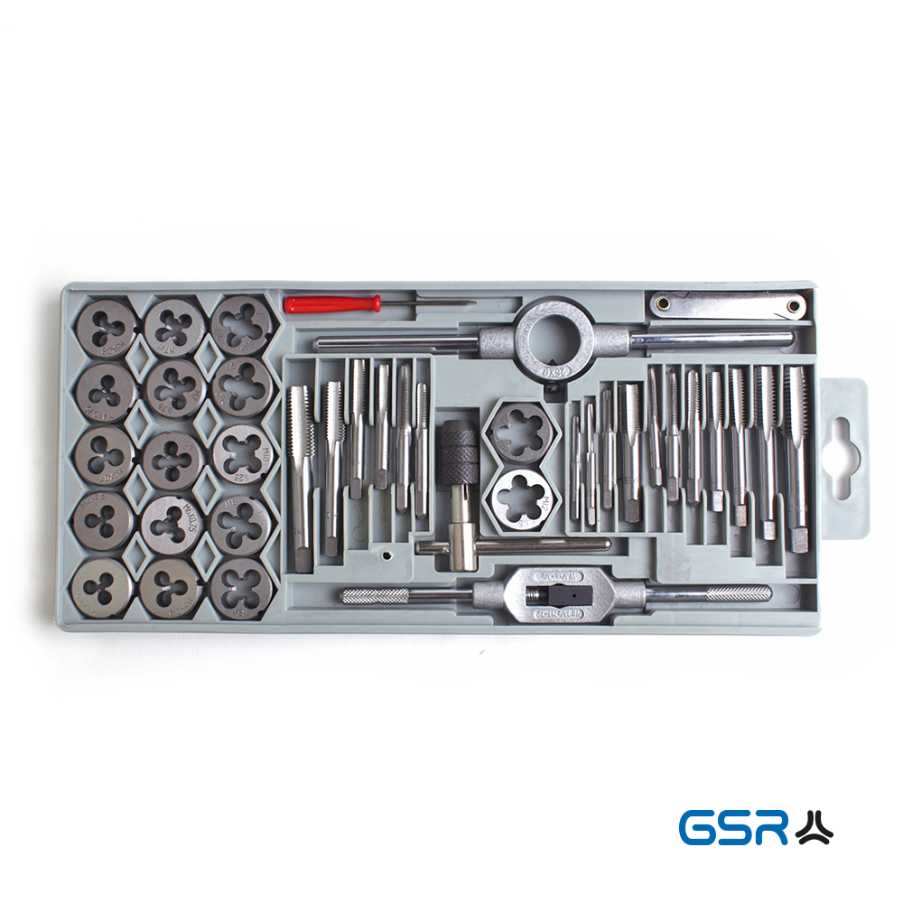 GSR Gewindeschneider Set 40tlg Metrisch BSP Spezialstahl Hand-Gewindebohrer Schneideisen 00706040