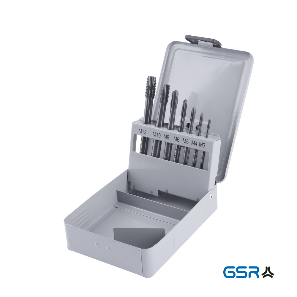 GSR Gewindeschneider Set 7 tlg metrisch Maschinen-Gewindebohrer DIN 371 DIN 376 VAP vaporisiert M3-M12 HSSE Form B 08303019 