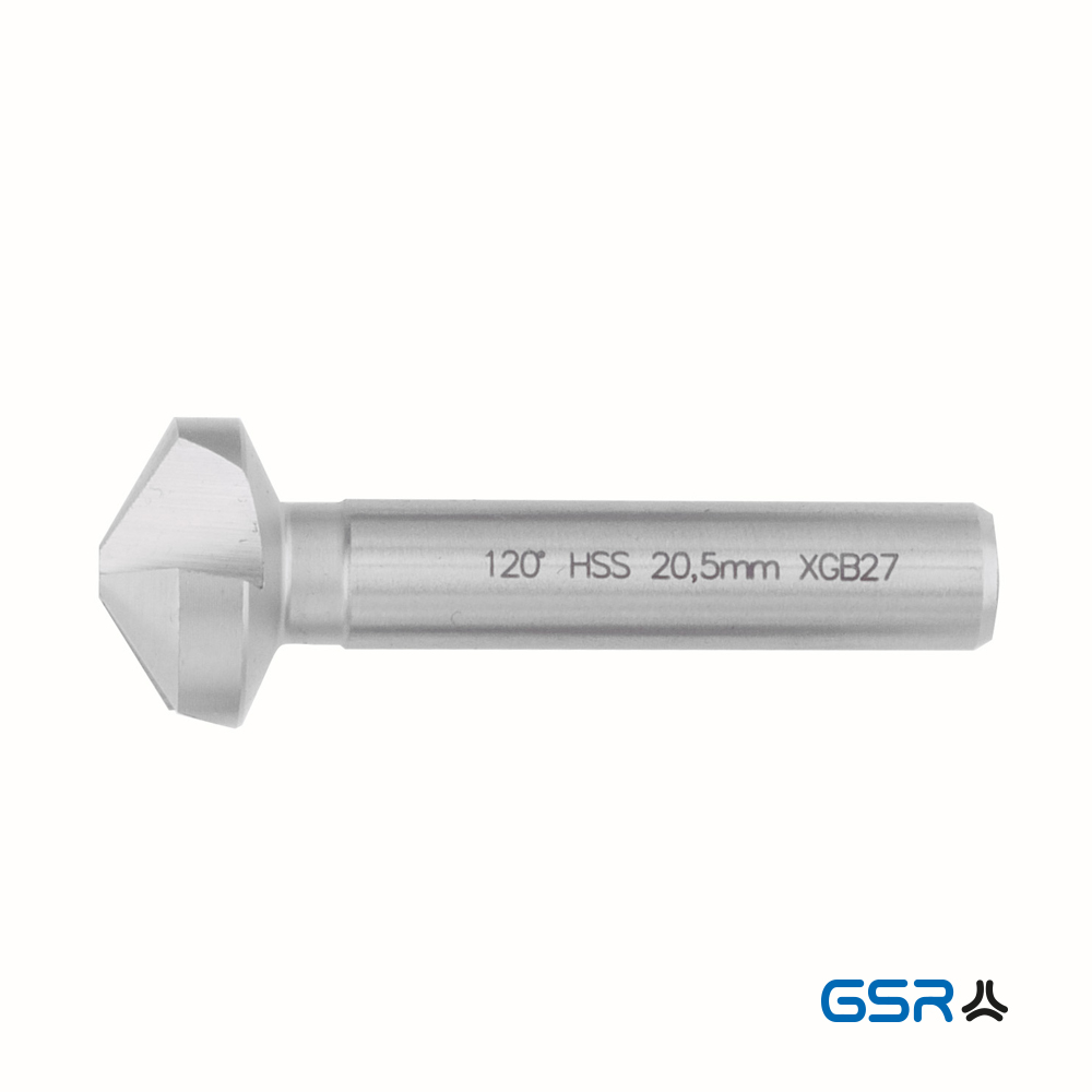 Product image 1: GSR taper countersink 120 degrees Engrater form C in DIN 335 CBN ground from HSSG 04047 for deburring threaded holes
