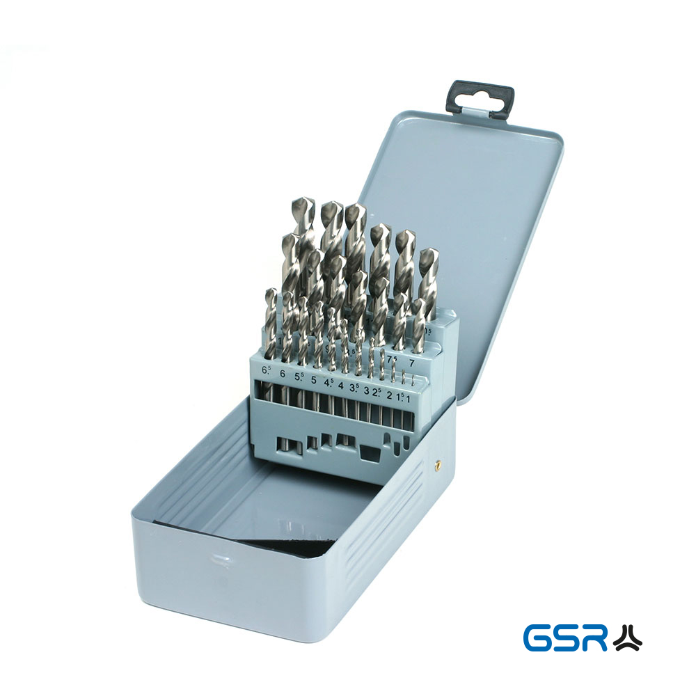 GSR metal-twist-drill set 25-pcs with metal-box DIN 338 HSSR fully-ground 08343300