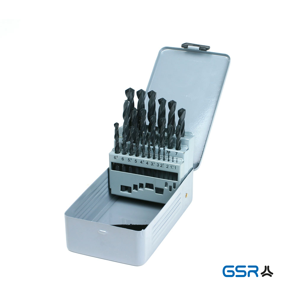 GSR metal twist drill set 25 pieces with metal case DIN 338 HSSR roll-rolled 08340300