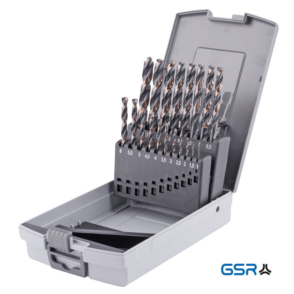 GSR PowerSpike metal-twist-drill set 19-pcs tap-hole-drill-bit HSSG 08348100