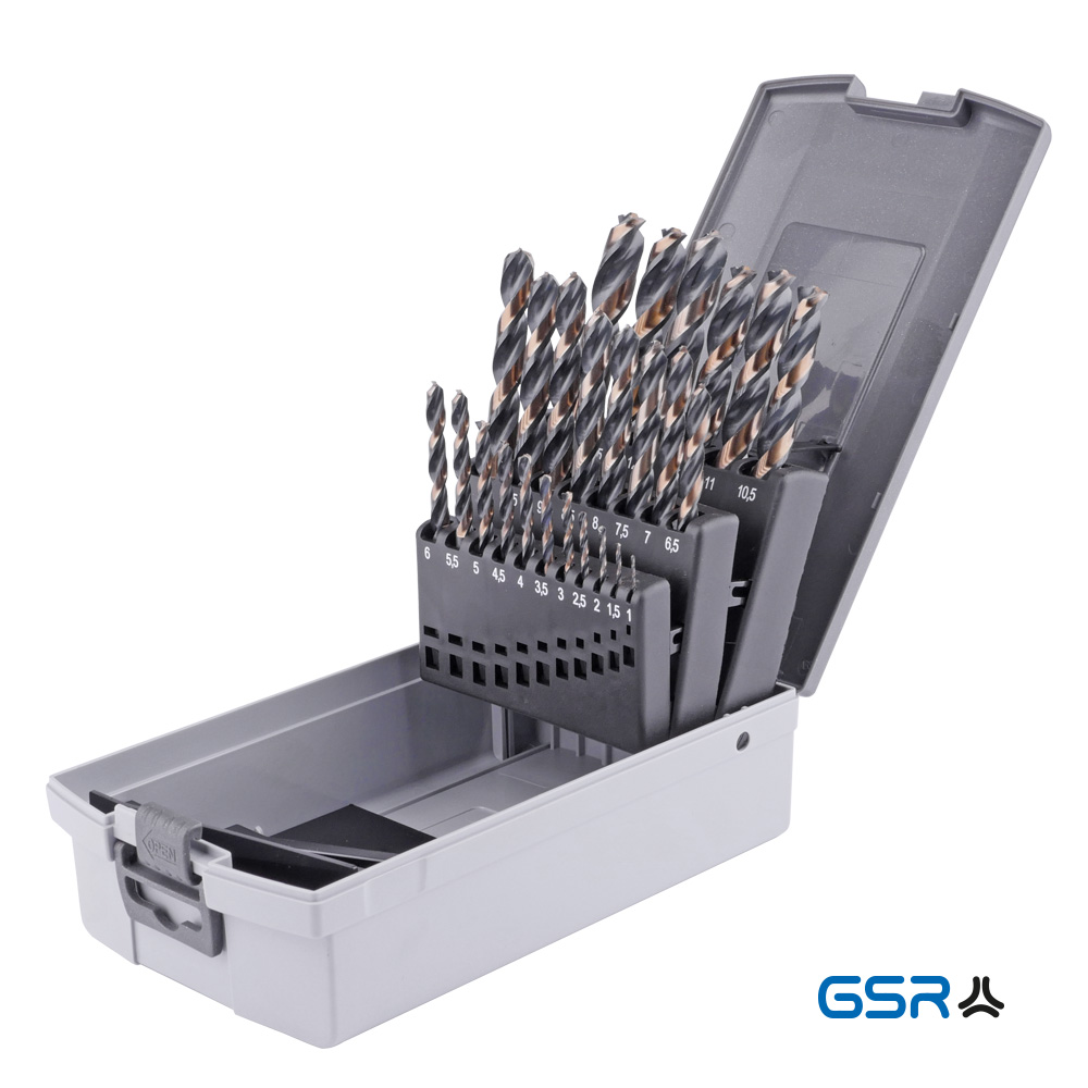 GSR PowerSpike metal-twist-drill set 25-pcs tap-hole-drill-bit HSSG 08348300