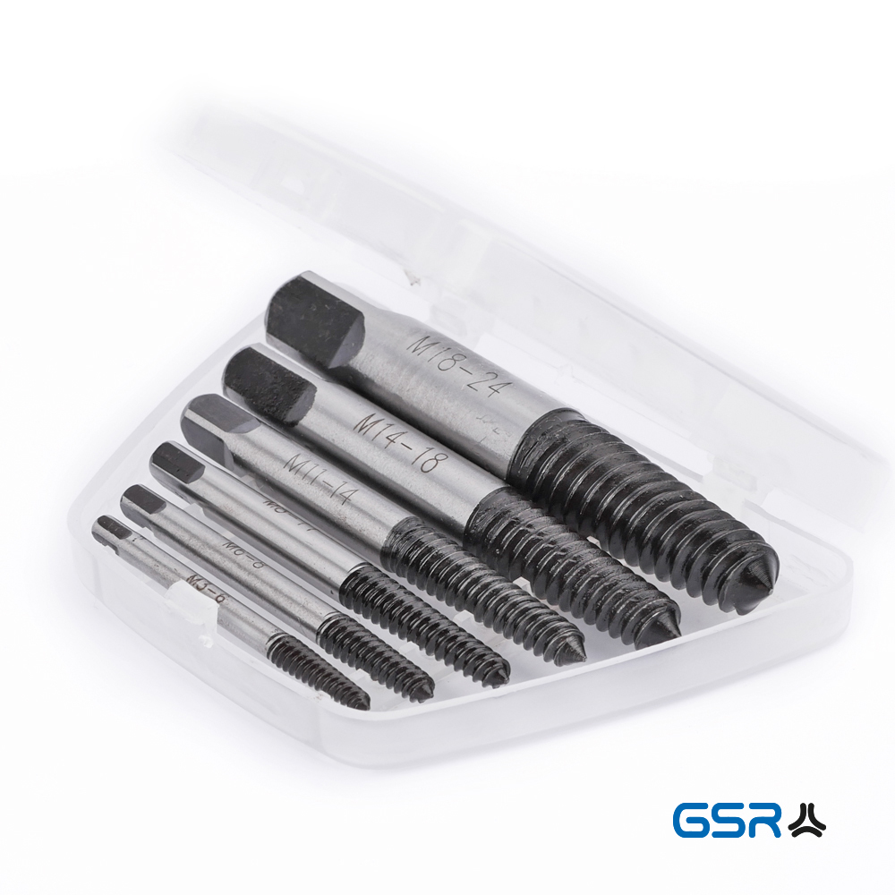 GSR professional thread-repair kit 6-pcs screw-extractor left-hand-extractor CV-steel 00902020