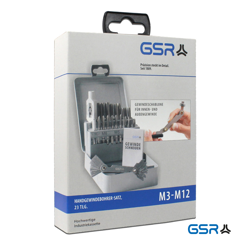 GSR PROFI Gewindeschneider Set 23 tlg metrisch Handgewindebohrer Kernloch-Spiralbohrer HSSG 00708050