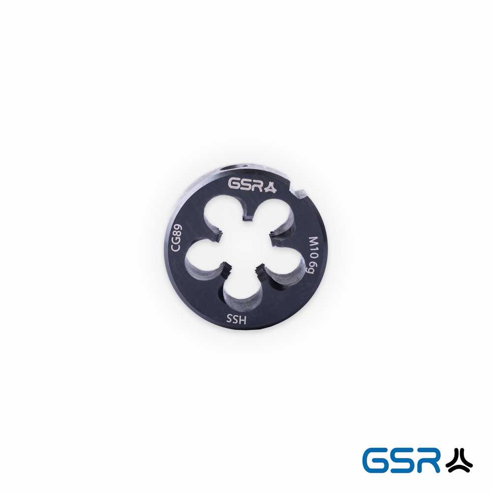 first product image: GSR Silver Round Die Metric M10 in HSS-Vap vaporised size 25x9mm in black colour