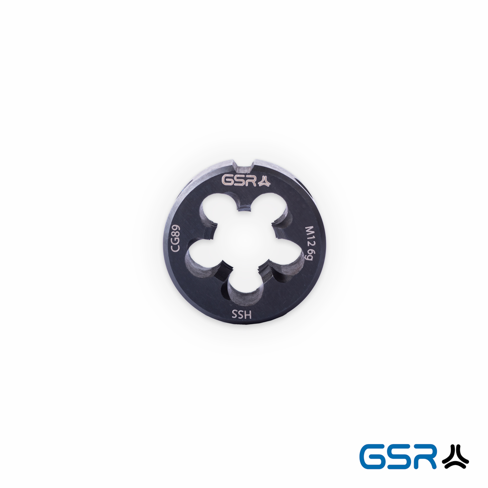 erstes Produktbild: GSR Silver Rundes Schneideisen Metrisch M12 in HSS-Vap vaporisiert Baumaße 25x9mm in schwarzer Farbe 