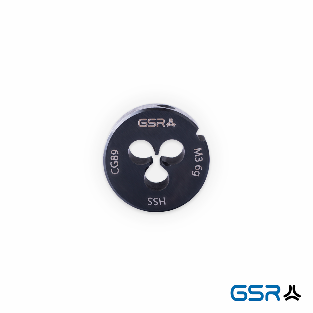 first product image: GSR Silver Round Die Metric M3 in HSS-Vap vaporised size 25x9mm in black colour