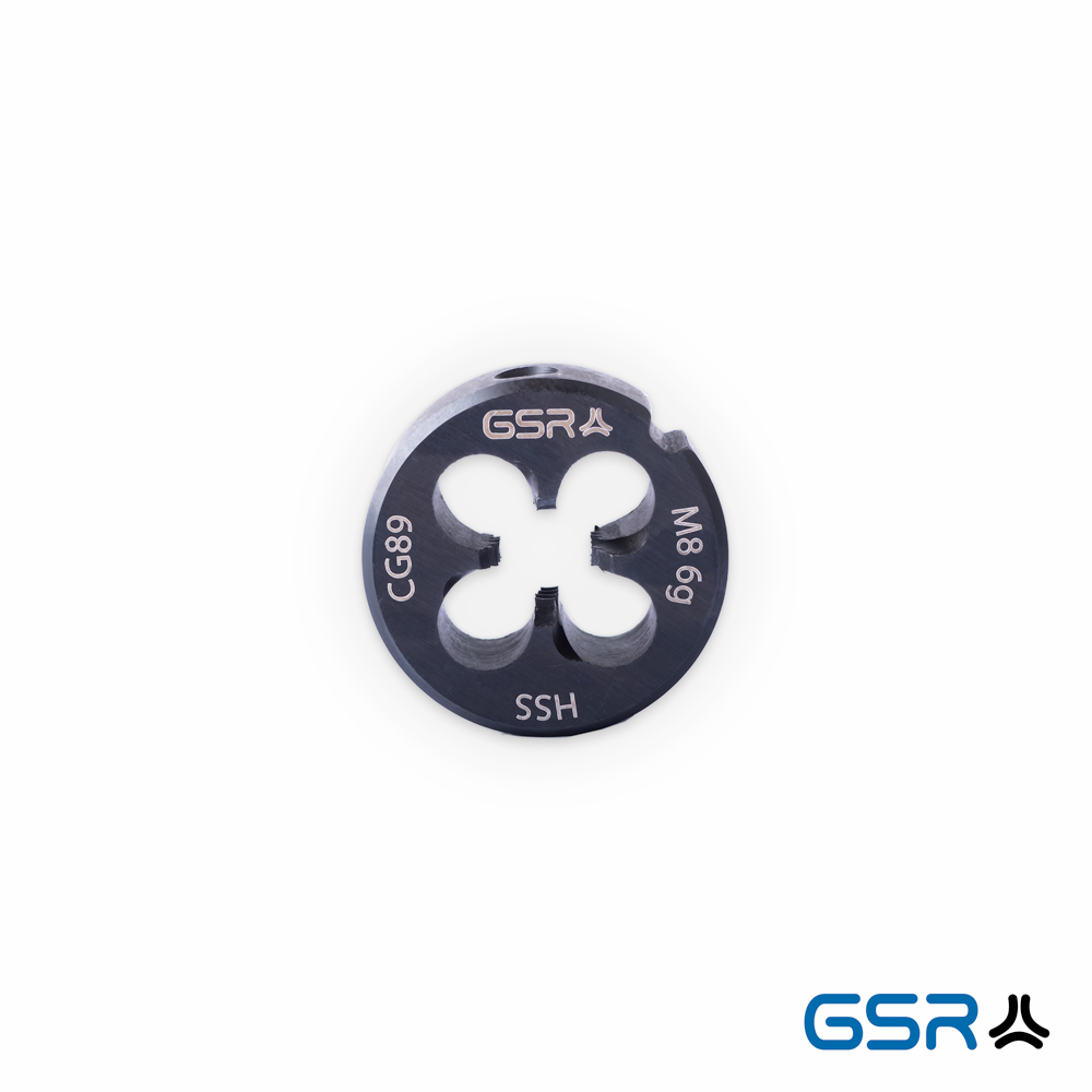 first product image: GSR Silver Round Die Metric M8 in HSS-Vap vaporised size 25x9mm in black colour