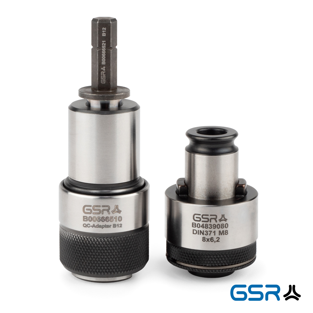 Artikeldetails GSR Gewindeschneid QC Adapter mit B12 Aufnahme und  Sechskantschaft zum Gewindeschneiden