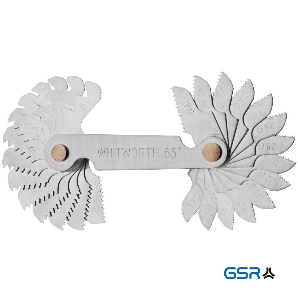 GSR thread-gauge pitch-gauge 28-leaves imperial-thread Whitworth BSW 55 degrees pitch-diameter 05001060