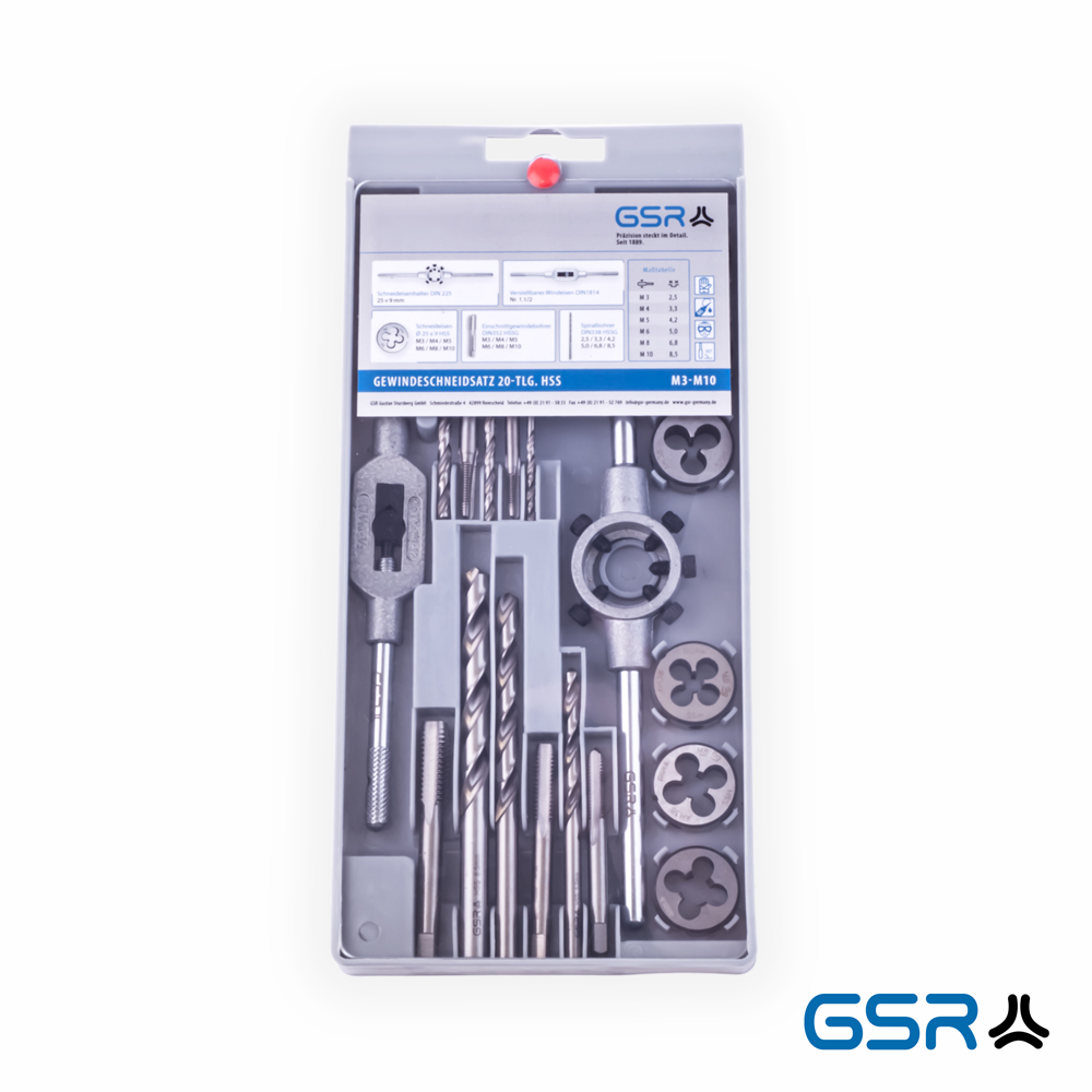 GSR tap-and-die set 20-pcs metric hand-tap HSSG 00706050 product image