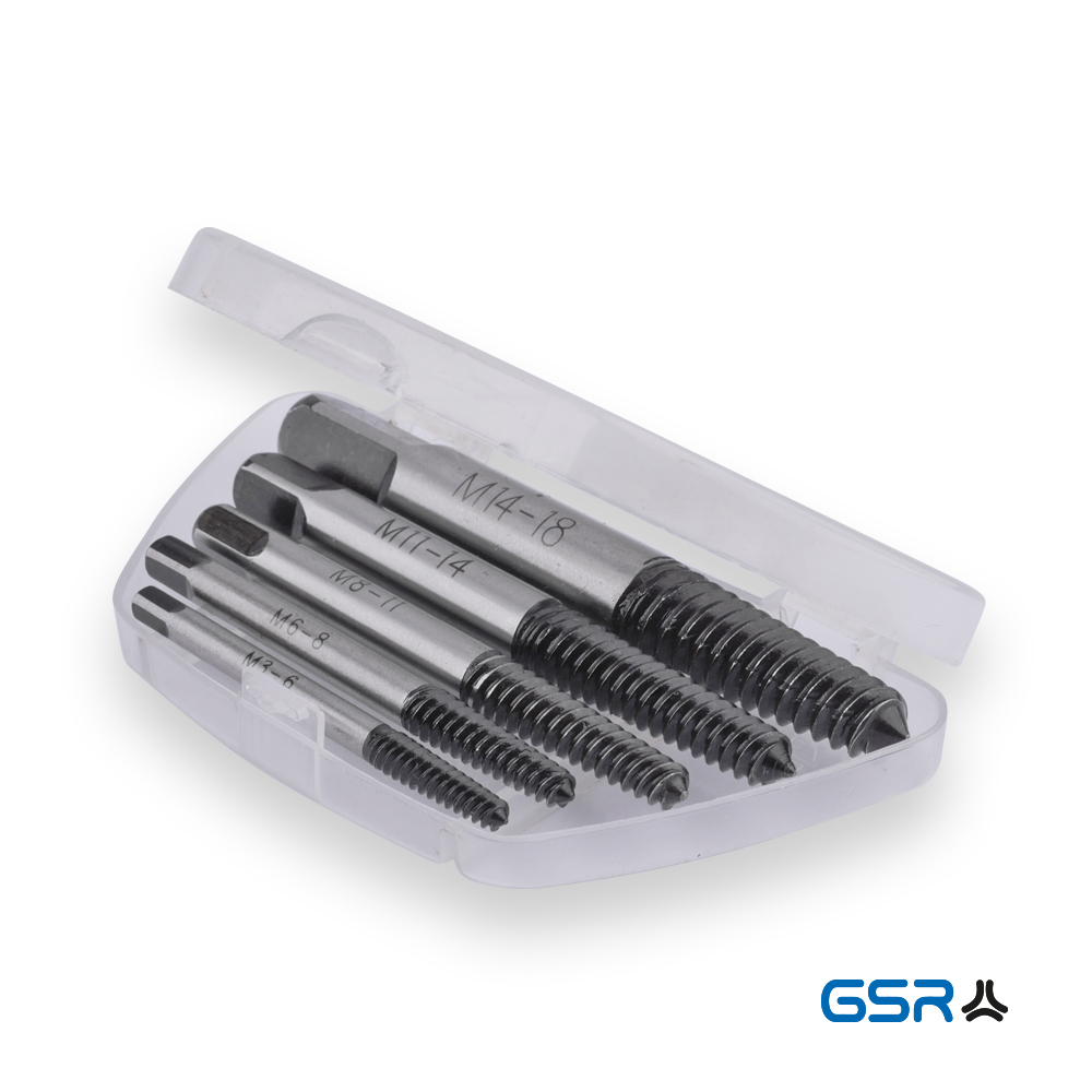 GSR professional thread-repair kit 5-pcs screw-extractor left-hand-extractor CV-steel 00902000